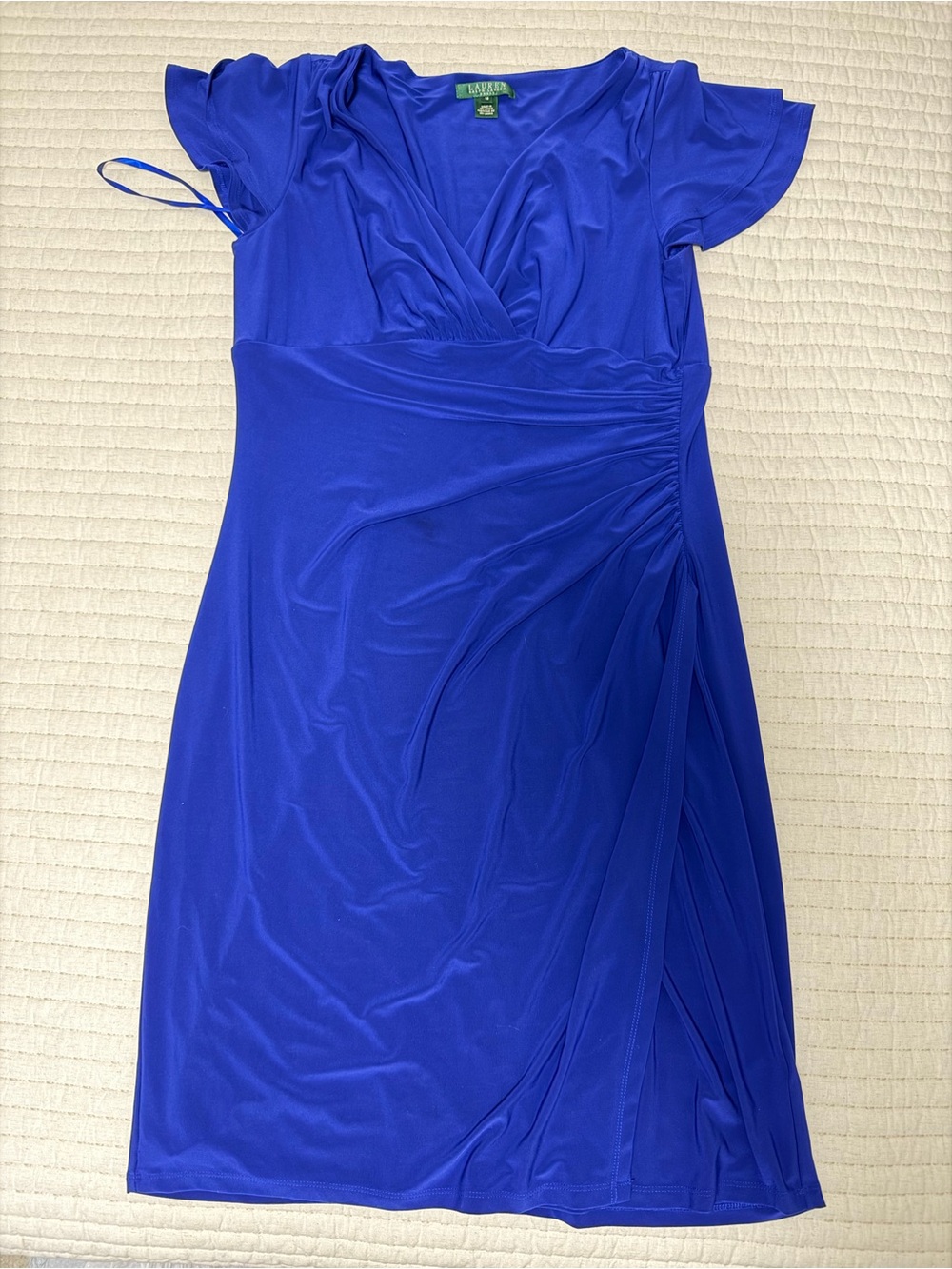 Ralph Lauren royal blue wrap-effect midi dress